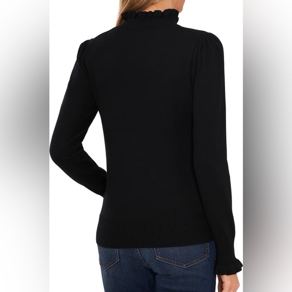 CeCe Ruffle Mock Neck Sweater -small - Picture 2 of 7